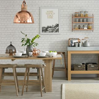 kitchen area with wooden table