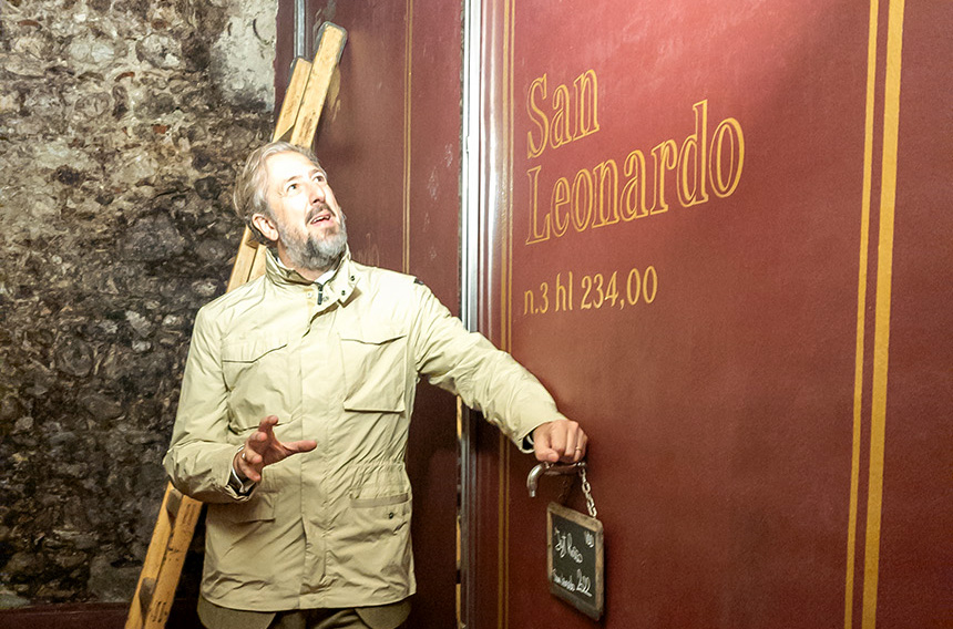 Anselmo Guerrieri Gonzaga in the cellar