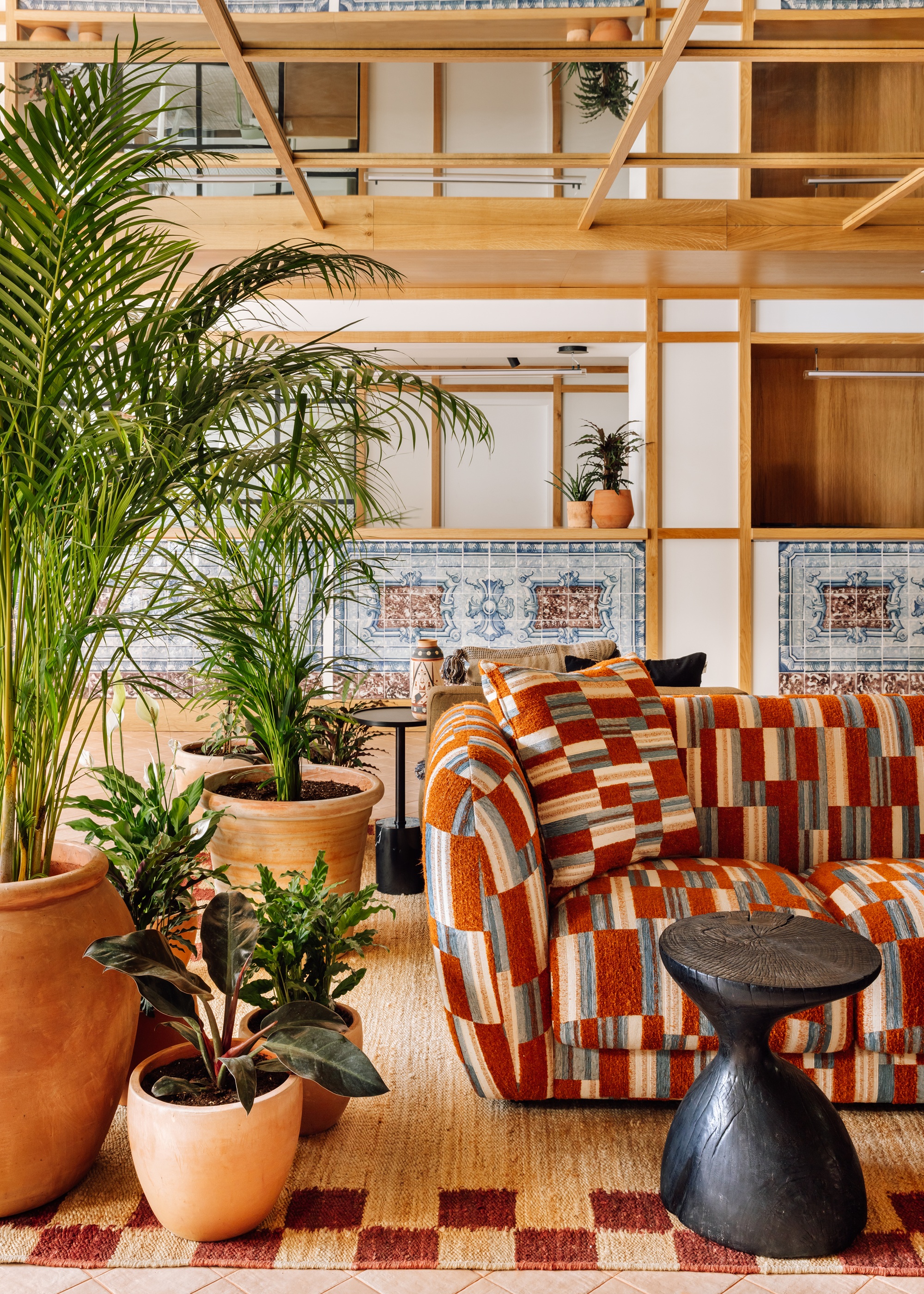 lobby at locke santa de joa with a patterned sofa
