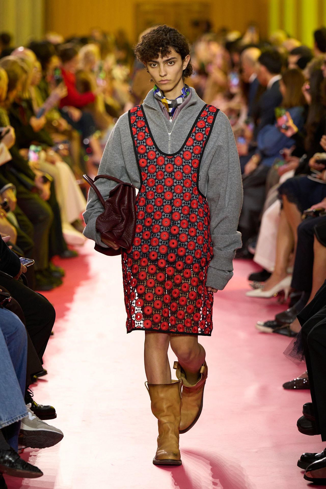 models on the Miu Miu Spring 2026 runway