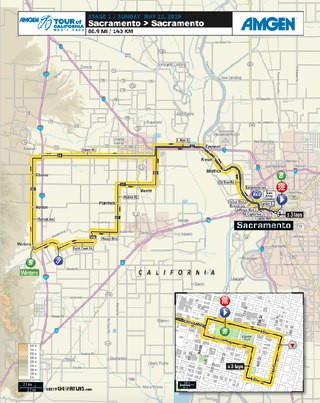 2019 Tour of California stage 1 map