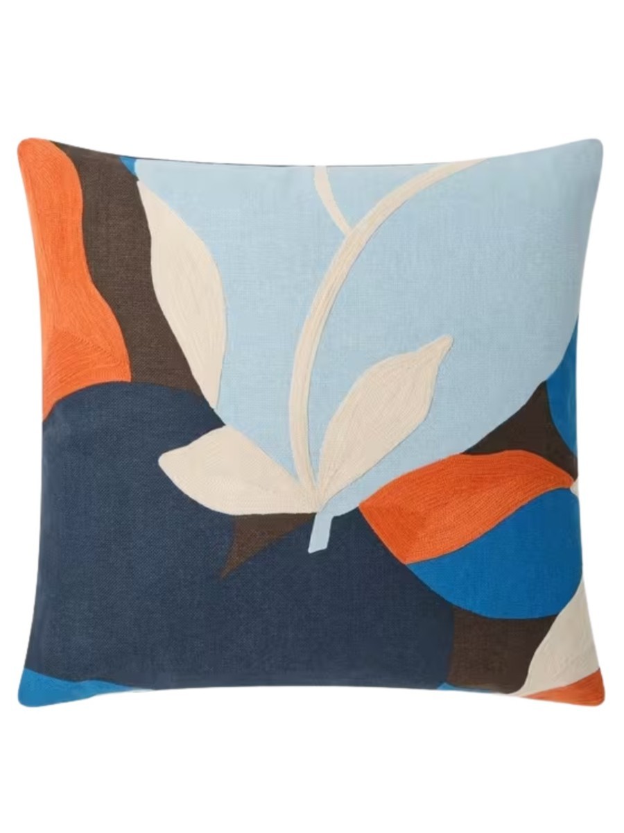 Floral Crop Embroidered Cushion