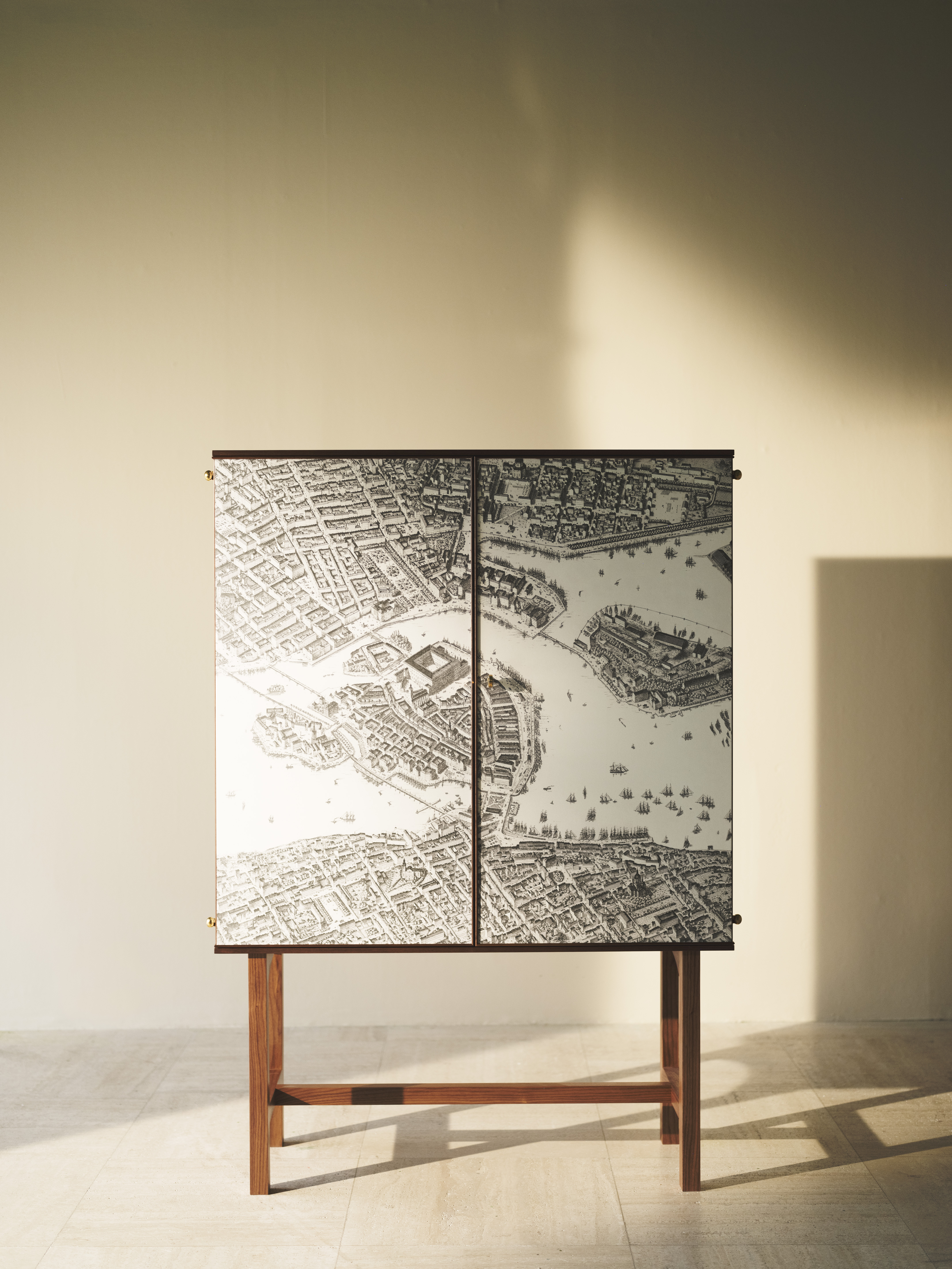 Furniture featured in Svenskt Tenn exhibition of josef frank cabinets, 'standing tall'