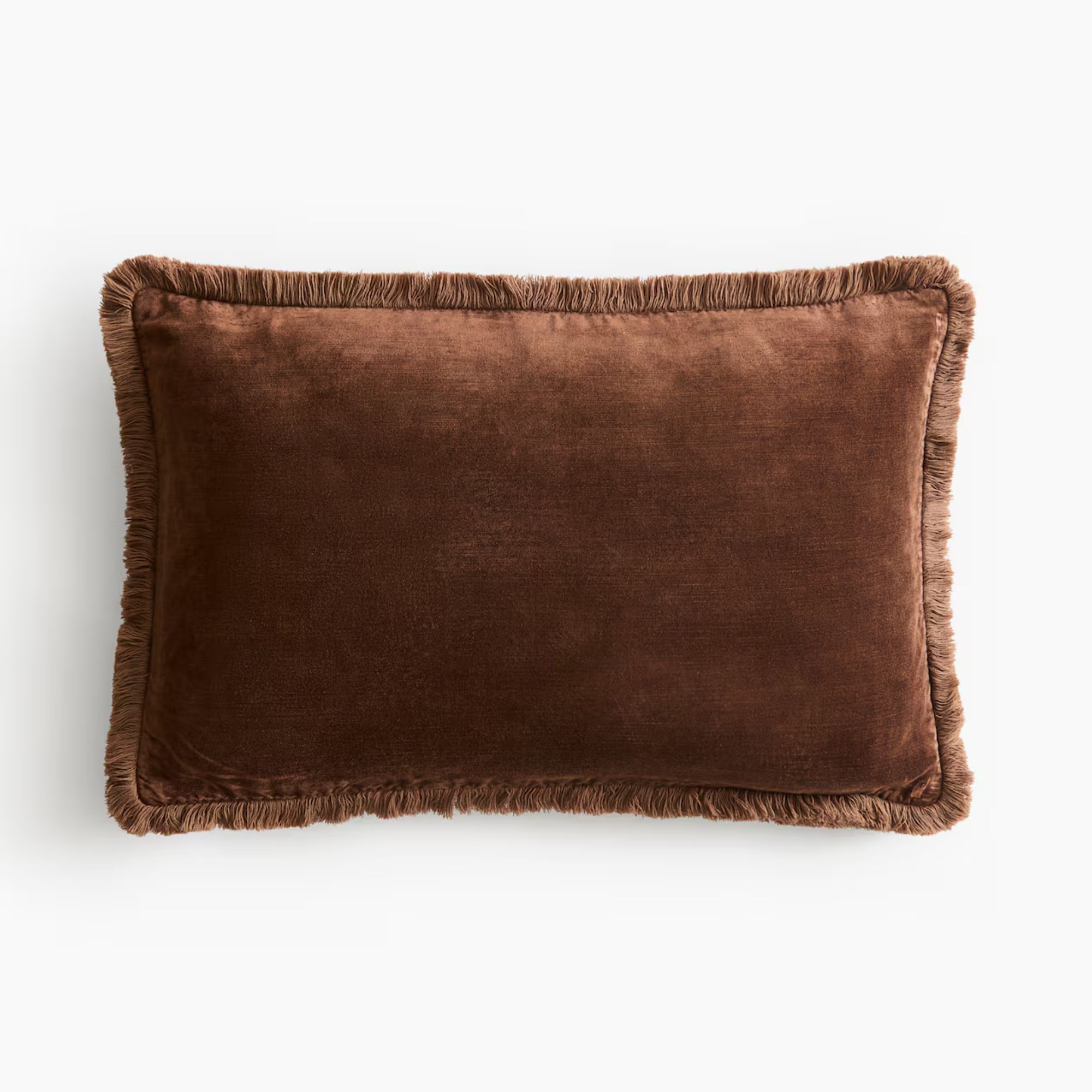 Velvet Cushion Cover with Fringe
