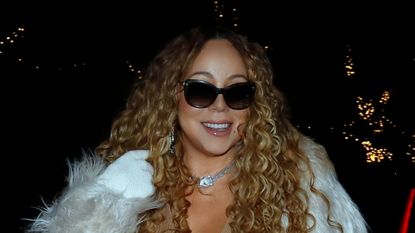 Mariah Carey wearing knitted co-ord on December 30, 2025 in Aspen, Colorado