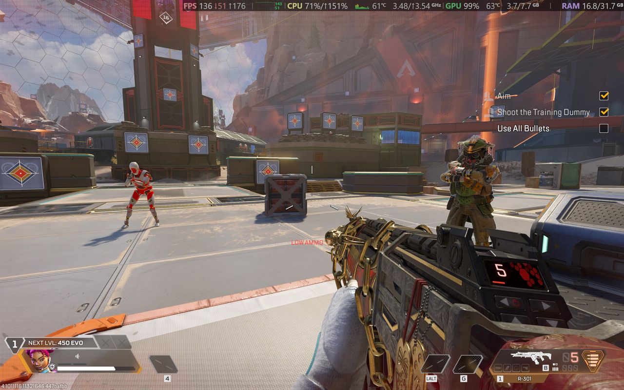 Apex Legends running on a HyperX OMEN 15 gaming laptop