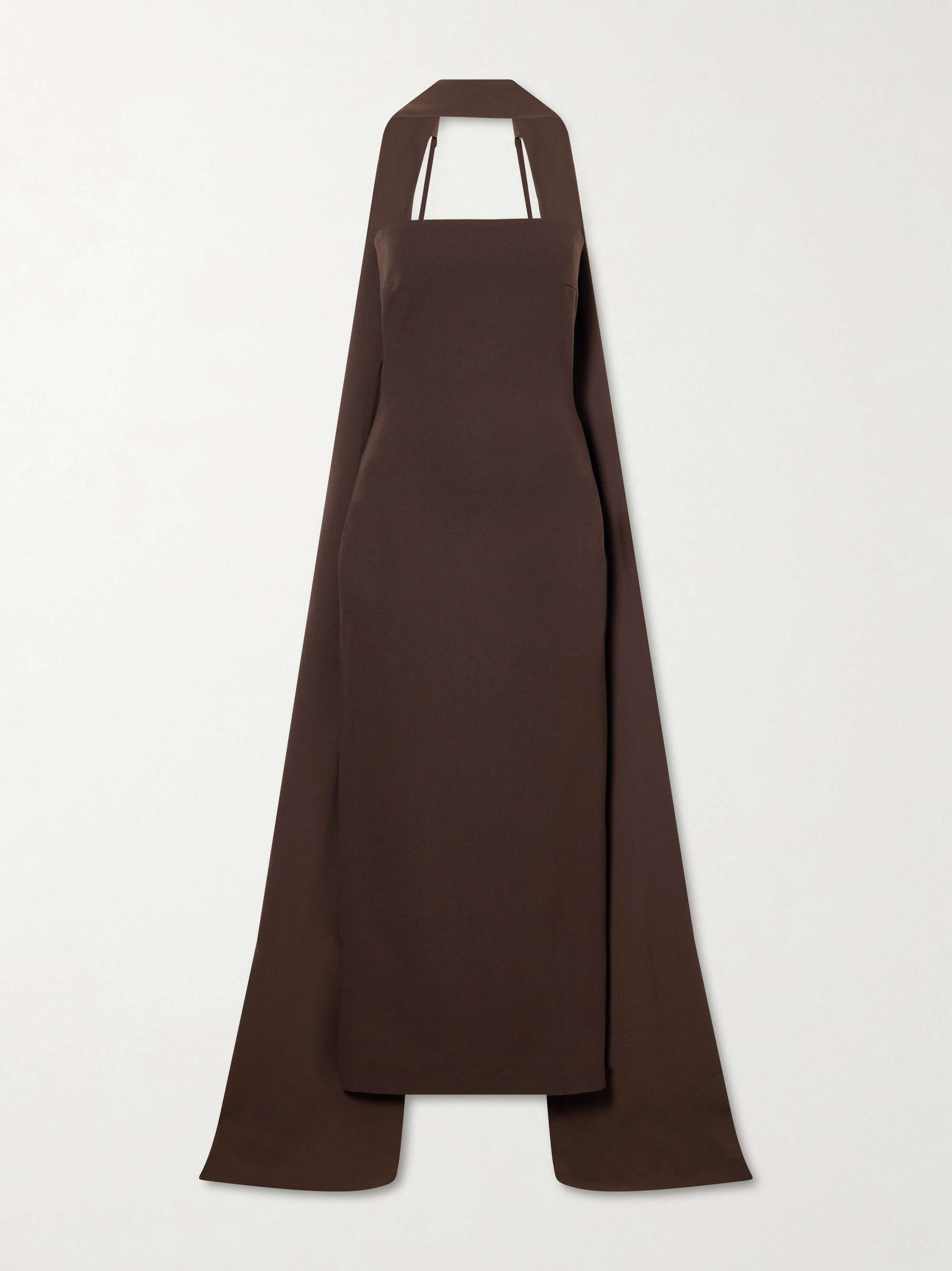 Martine Scarf-Detailed Crepe Midi Dress