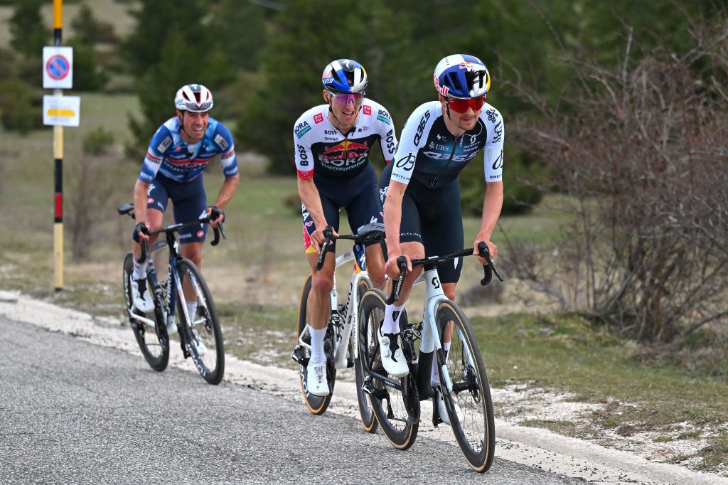 FRONTIGNANO ITALY MARCH 15 Thomas Pidcock of The United Kingdom and Q365 Pro Cycling Team attacks during the 60th TirrenoAdriatico 2025 Stage 6 a 163km stage from Cartoceto to Frontignano 1324m UCIWT on March 15 2025 in Frontignano Italy Photo by Tim de WaeleGetty Images