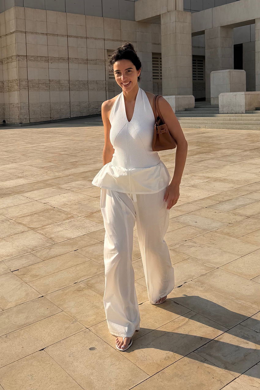 Bettina Looney wearing a matching set.