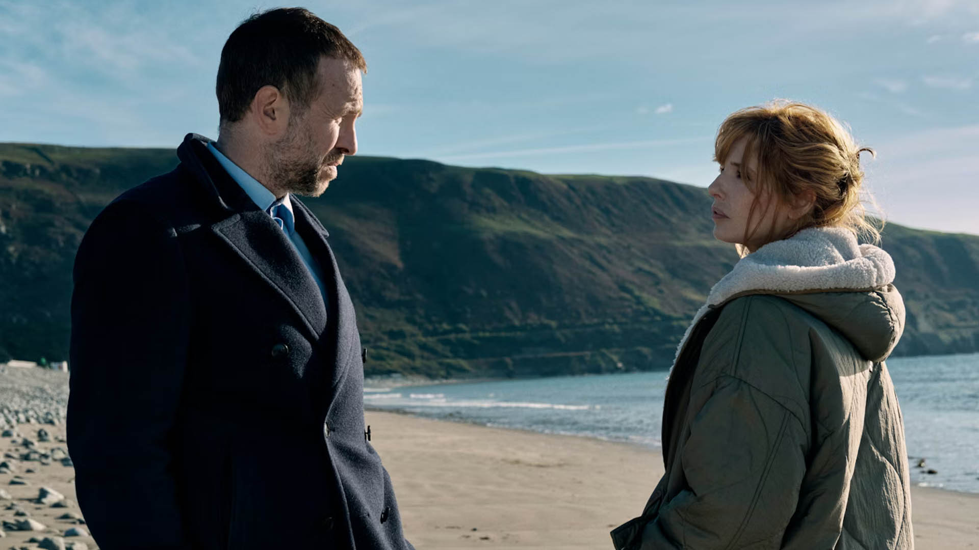 Kelly Reilly and Rafe Spall in Under Salt Marsh.