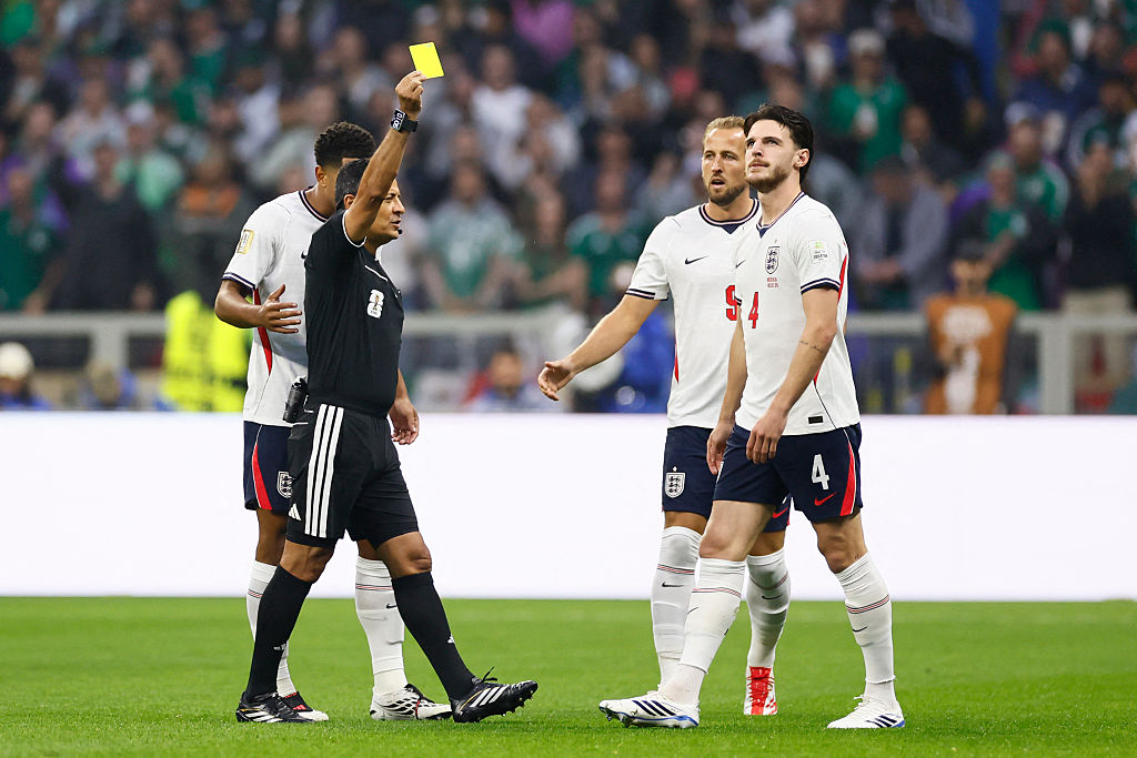 Declan Rice was booked against Mexico