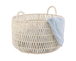 The Container Store Round Cotton Rope Laundry Basket