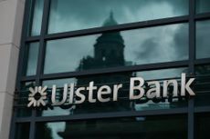 Ulster Bank logo seen in Belfast city center