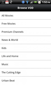 VOD listings