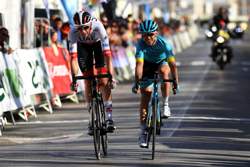 GRANADA SPAIN FEBRUARY 22 Arrival Ion Izagirre of Spain and Astana Pro Team Brandon Mcnulty of The United States and UAETeam Emirates during the 66th Vuelta a Andaluca Ruta del Sol 2020 Stage 4 a 125km stage from Villanueva Mesa to Granada 672m VCANDALUCIA UCIProSeries on February 22 2020 in Granada Spain Photo by David RamosGetty Images