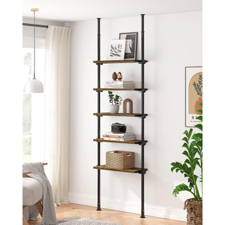 floor to ceiling ladder bookshelf