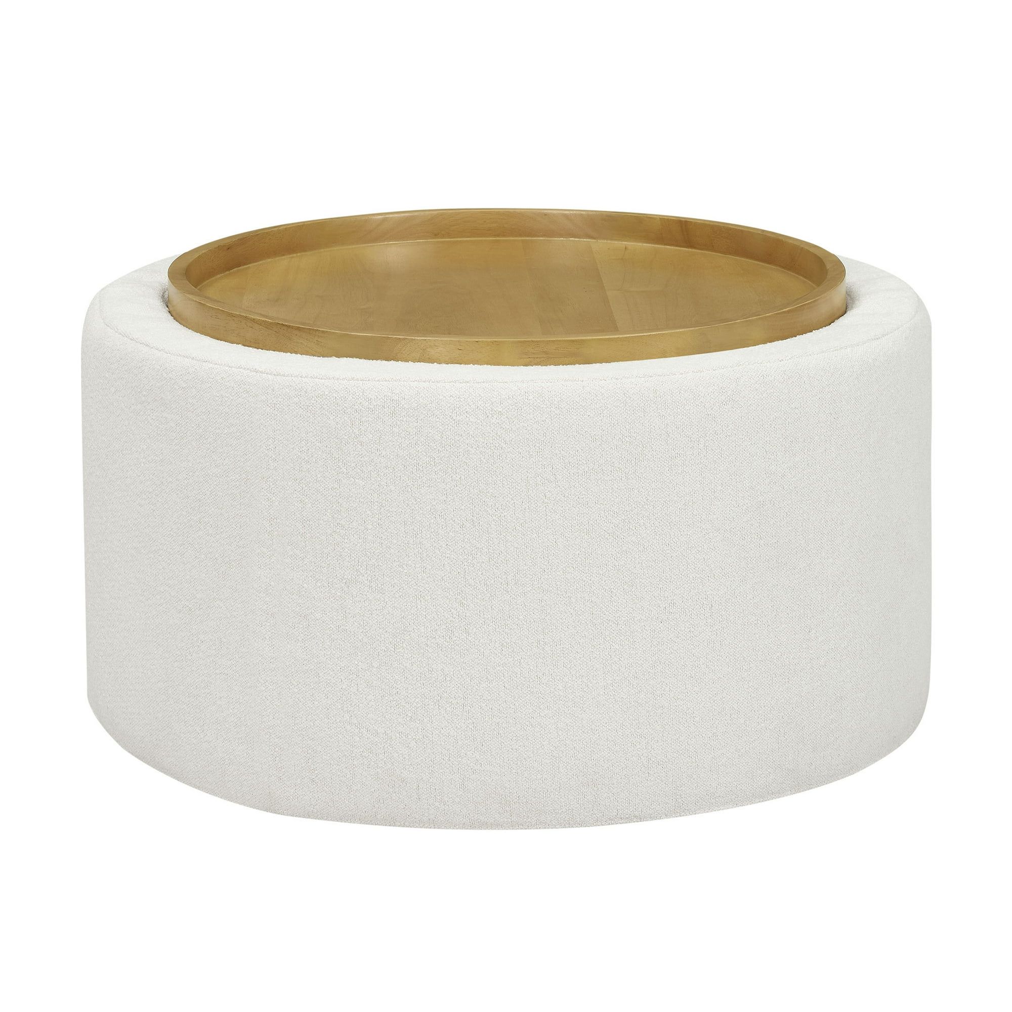 Beautiful Drew Stowaway Coffee Table with Storage by Drew Barrymore, Cream