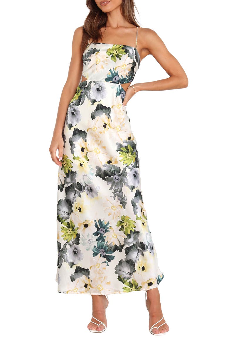 Jayne Floral Lace-Up Back Maxi Dress