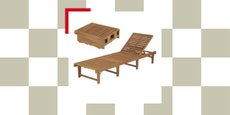fold up acacia wood sun lounger