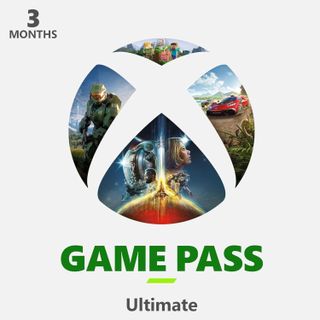 Xbox Game Pass Ultimate card on a plain background