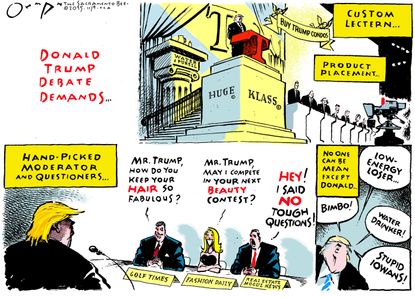 Political cartoon U.S. Donald Trump GOP Debate