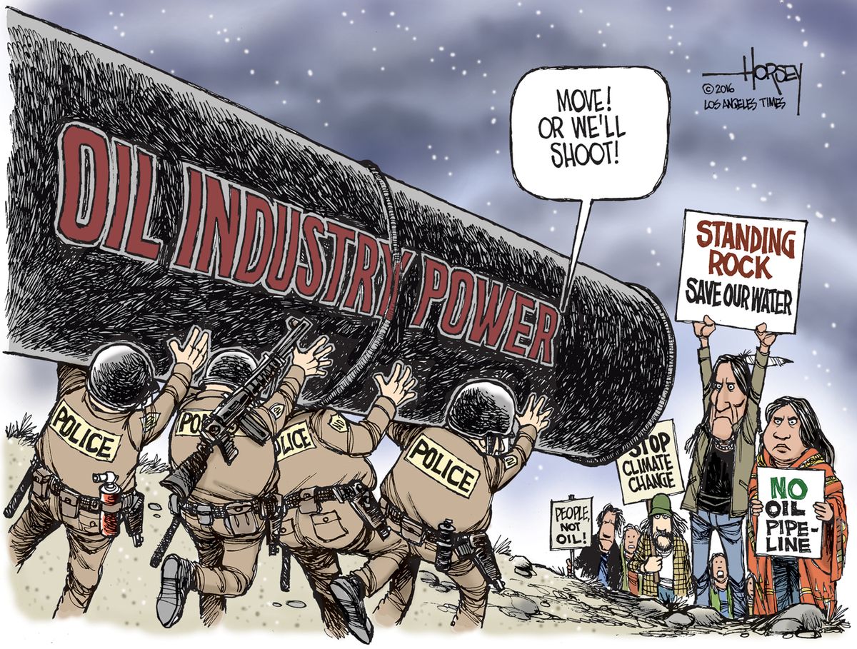 Political cartoon U.S. Dakota Access Pipeline big oil | The Week