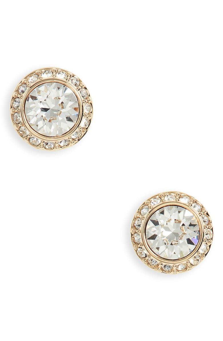 Angelic Round Crystal Stud Earrings