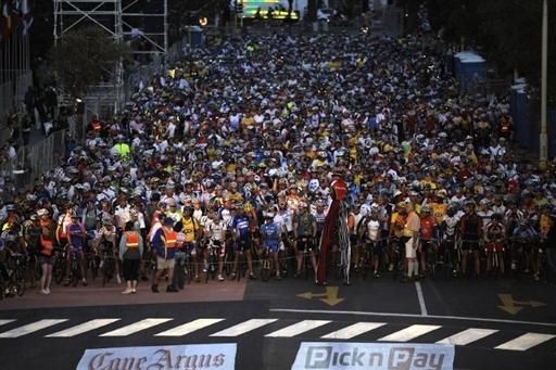 Thousands and thousands of riders take part in the Cape Argus.