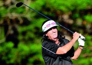 KAPALUA, HI - JANUARY 05: Musician Alice Cooper hits a shot during the pro-am round of the Hyundai Tournament of Champions at the Plantation course on January 5, 2011 in Kapalua, Hawaii. (Photo by Sam Greenwood/Getty Images) *** Local Caption *** Alice Cooper