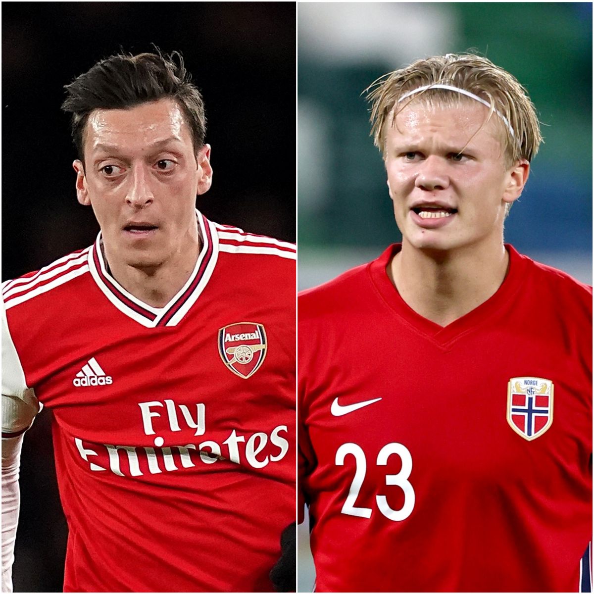 Mesut Ozil and Erling Haaland