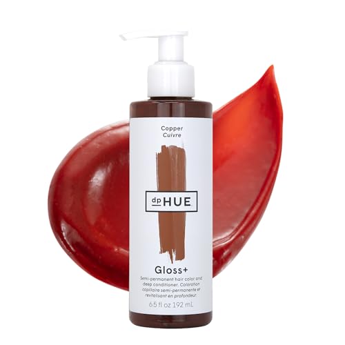 Dphue Gloss+, Copper - 6.5 Oz (8-12 Applications) - Semi-Permanent Hair Color &amp;amp; Conditioner - Lasts Up to Eight Washes - Paraben, Sls &amp;amp; Sles Sulfate Free - Vegan, Leaping Bunny Certified