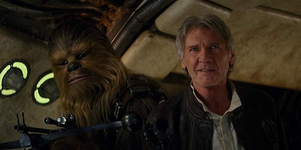 Han Solo and Chewbacca in Star Wars: The Force Awakens