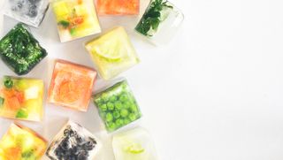 Ice cube tray frozen ingredients