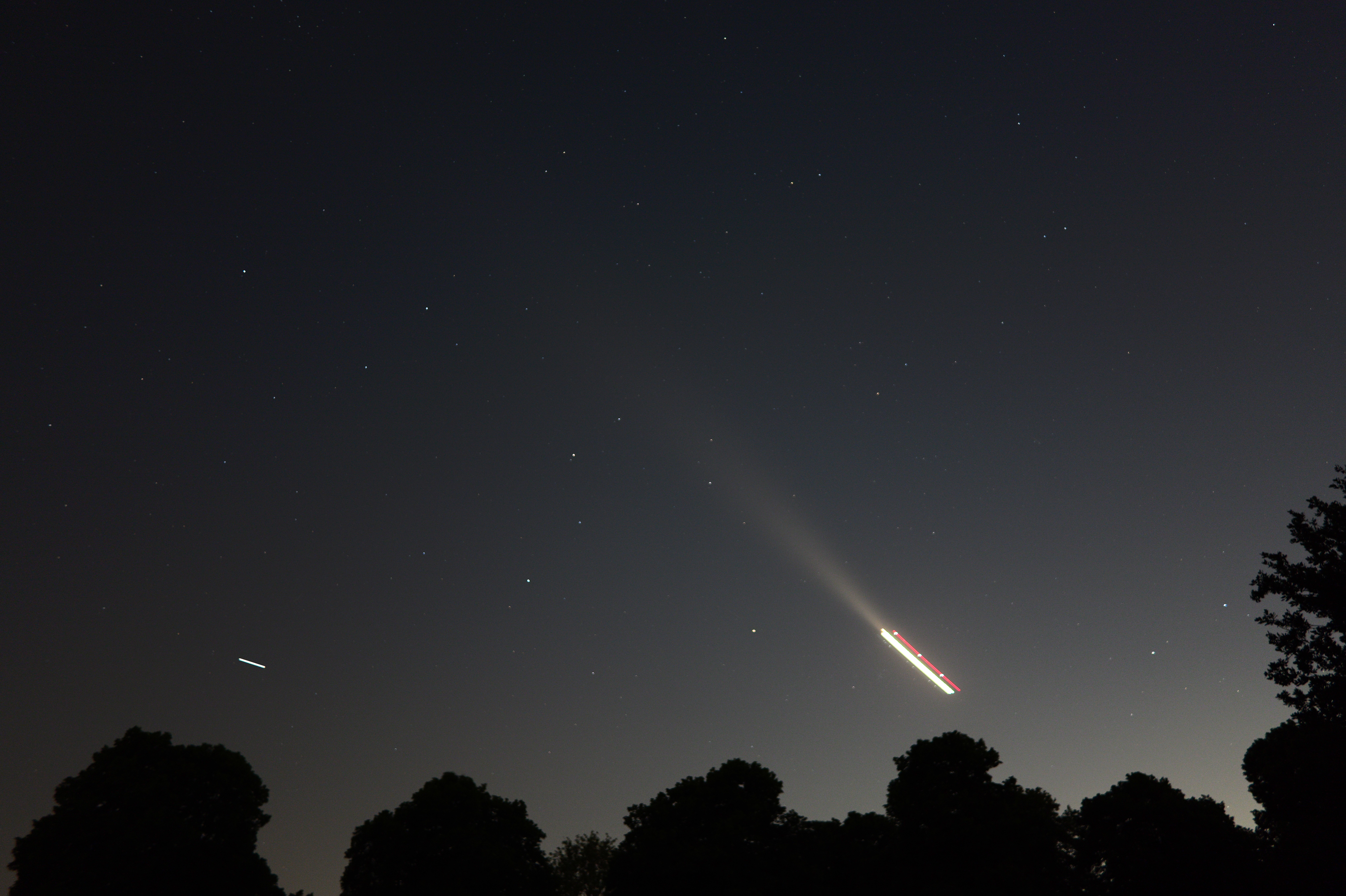 Plane trails and stars taken on the Panasonic Lumix S1RII
