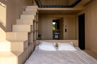bedroom at Estonian treehouse Piil by architecture studio Arsenit