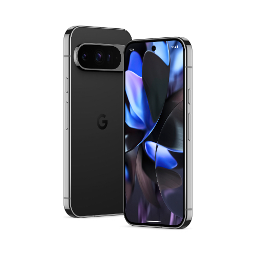 Google Pixel 9 Pro official render - Obsidian - Front and back