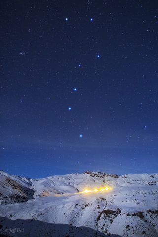 The Big Dipper twinkles over the snow-covered Alborz mountain range in Iran in this image by astrophotographer Jeff Dai. Located in the constellation Ursa Major, the Big Dipper is one of the most easily recognizable asterisms in the night sky.