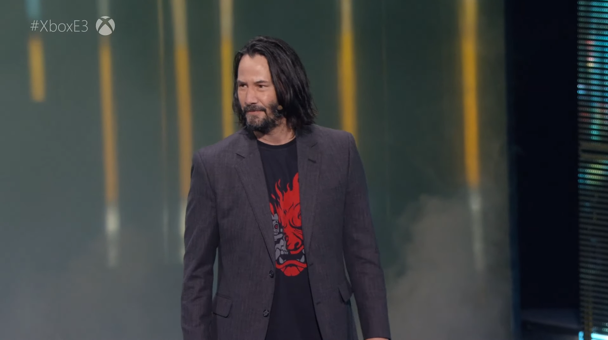 You Re Breathtaking Keanu Reeves E3 2019 Audience Admirer Rewarded With Cyberpunk 2077 Collector S Edition Gamesradar
