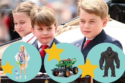 Princess Charlotte, Prince Louis and Prince George with drop in of fave toys