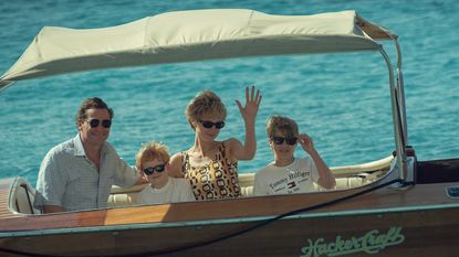 Dominic West as Charles, Prince of Wales and Elizabeth Debicki as Diana, Princess of Wales, in The Crown, Season 5