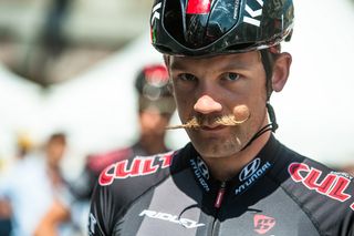 Rasmus Christian Quaade's (Cult Energy Pro Cycling) moustache is easy to spot in the peloton