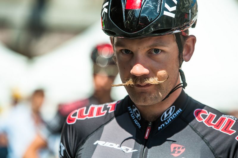 Rasmus Christian Quaade's (Cult Energy Pro Cycling) moustache is easy to spot in the peloton
