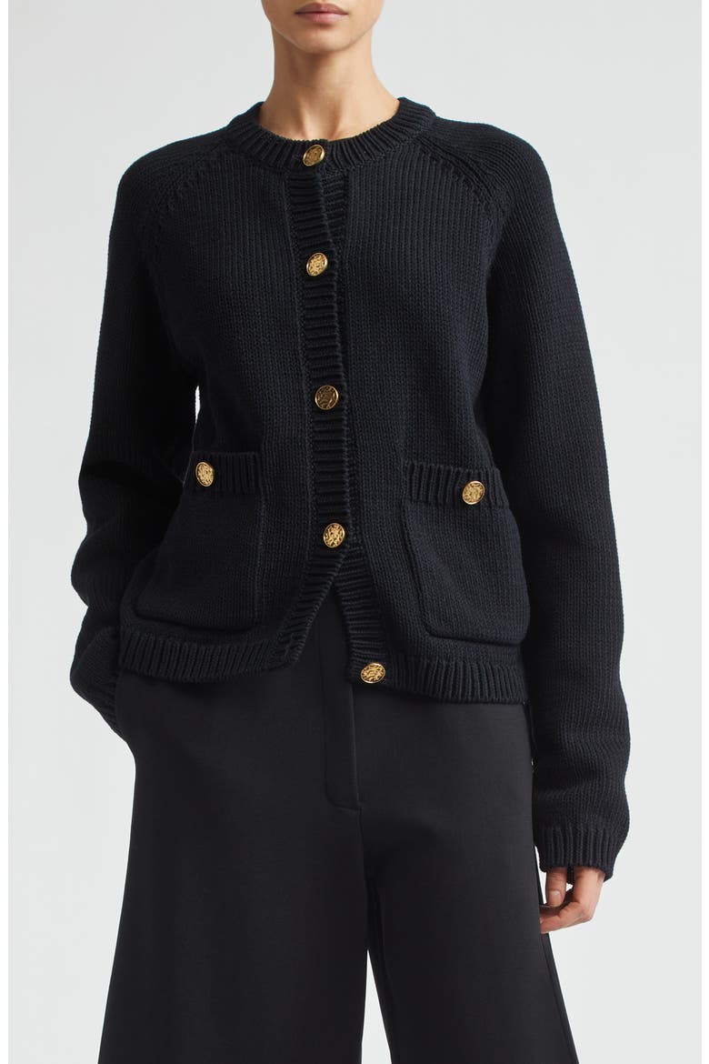Hammered Button Organic Cotton Cardigan