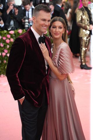 Tom Brady and Gisele Bundchen arrives for the 2019 Met Gala celebrating Camp: Notes on Fashion at The Metropolitan Museum of Art on May 06, 2019 in New York City.