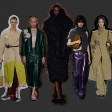 london fashion week trends, a collage of models on the fall winter 2024 runway