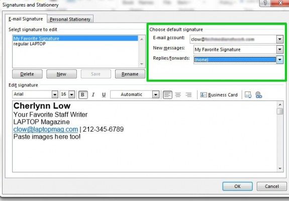 how to add an email signature outlook