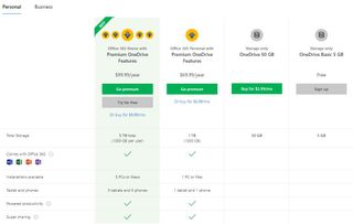 OneDrive price plans USD
