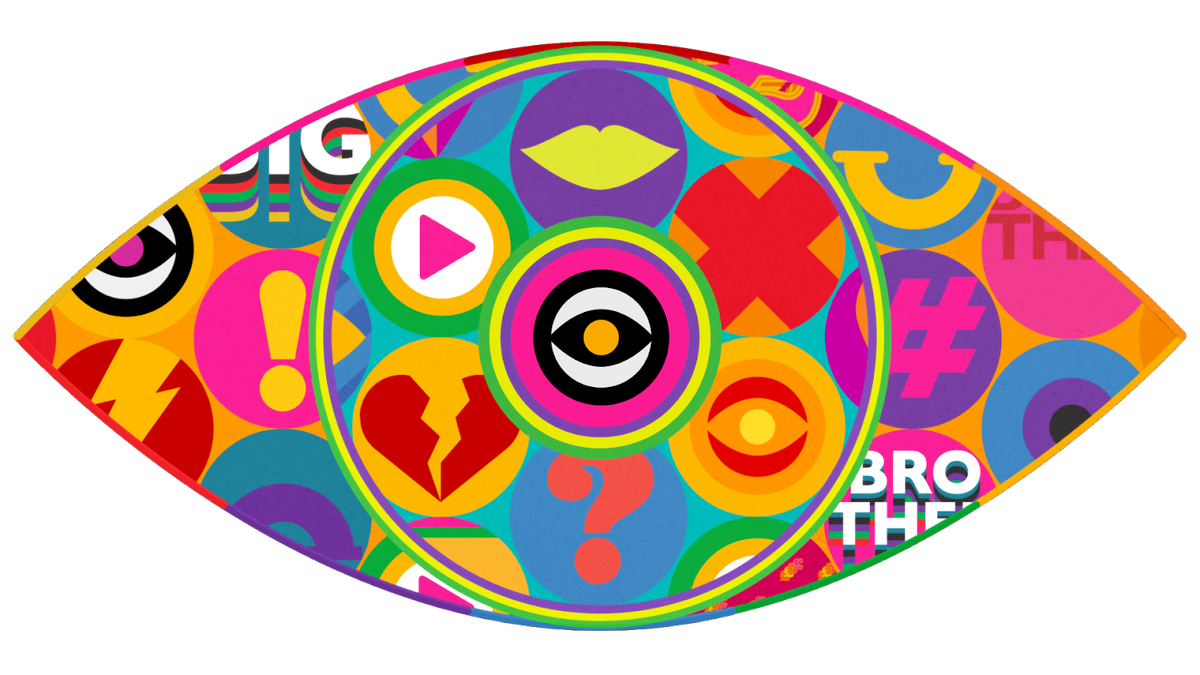 Big Brother 2023&#039;s colourful logo featuring the iconic eye