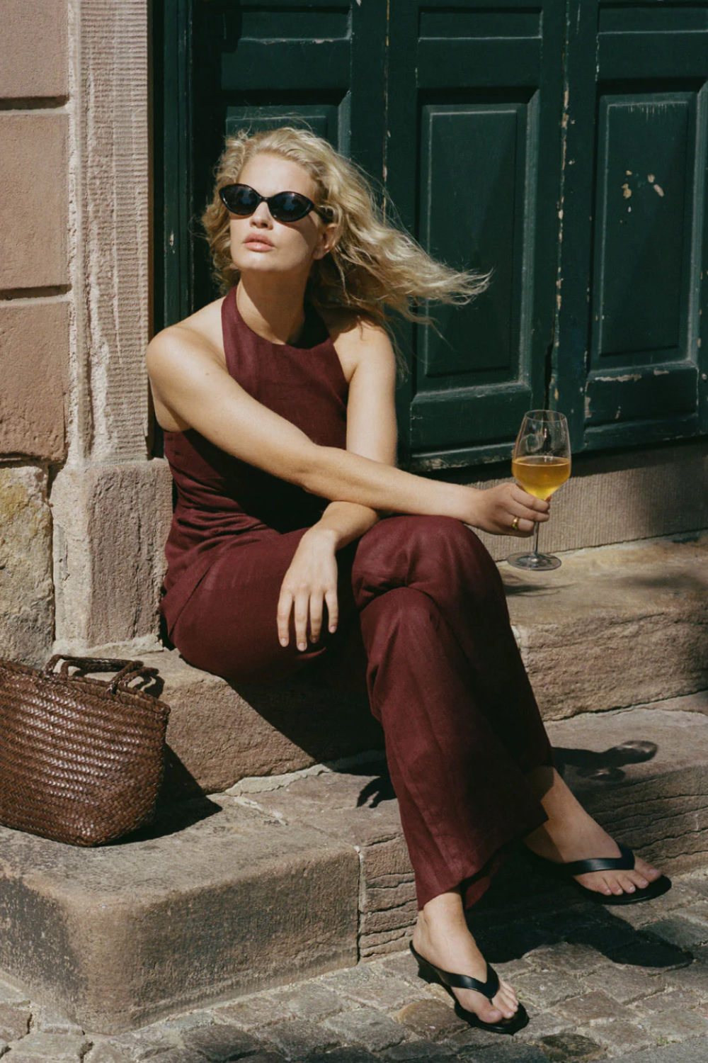 Faithfull The Brand burgundy dress