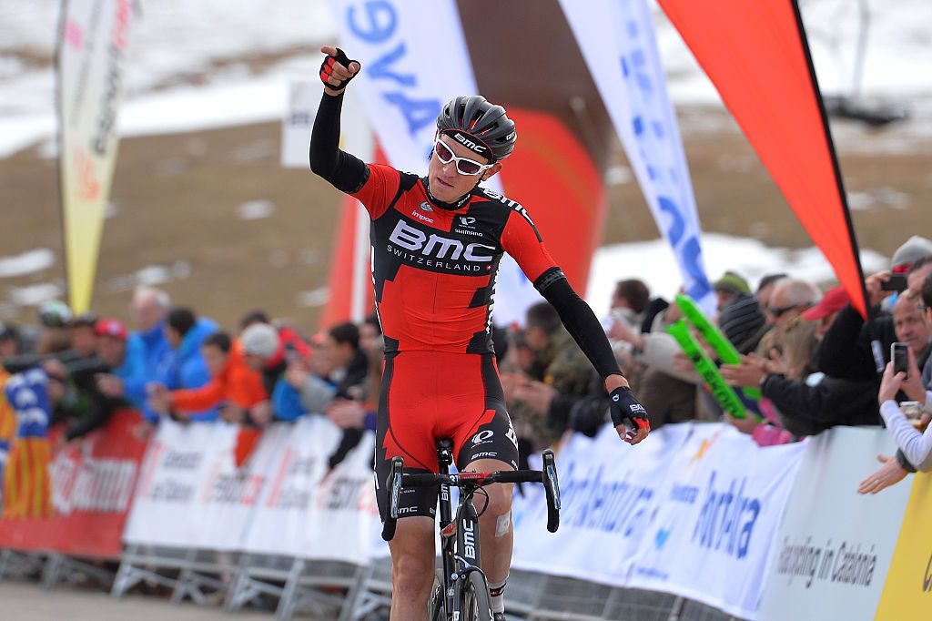 Cycling: 95th Volta Catalunya 2015 / Stage 4
Arrival/ Tejay VAN GARDEREN (Usa) Celebration Joie Vreugde/
Tona-La Molina (Alp) (188,4km)/
Tour of Cataluya/ Ronde Etape Rit/ Catalonia/ (c) Tim De Waele